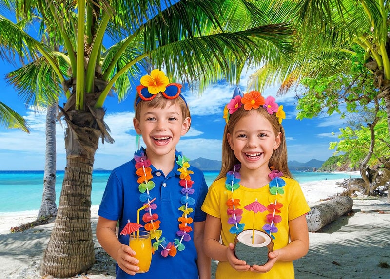 LTLYH 7x5ft Tropical Summer Beach Photography Backdrops Hawaiian Luau Party Blue Sky Sea Background for Outdoor Photo Props 006 - Image 3